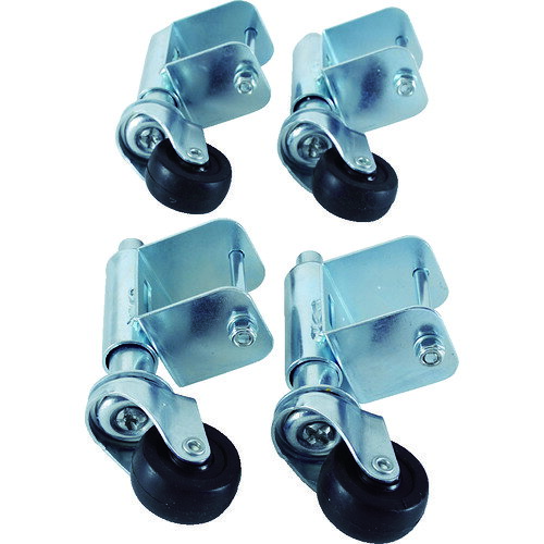 TRUSCO 1段2段用アルミ作業用踏台スプリングキャスター 4個1セット