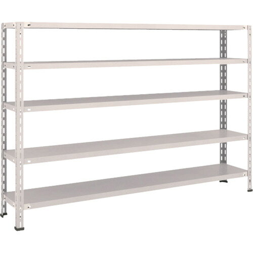 TRUSCO スチールラック 軽量棚 中棚ボルトレス型1800X300X1200 5段 ネオグレー