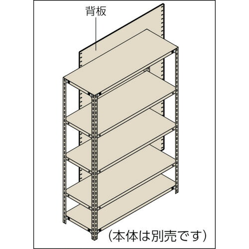TRUSCO スチール製軽量ボルト式棚用背板 W875×H1500用 ネオグレー [2]