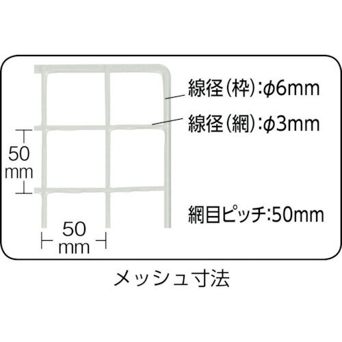 TRUSCO 棚用ディスプレイネット 金具付 900X1500 ネオグレー
