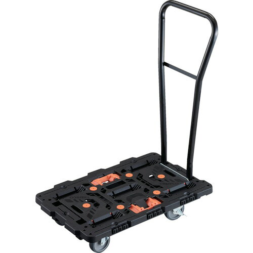 TRUSCO 連結式樹脂製平台車 ビートル 700X450 自在5輪 内2輪ストッパー付 脱着式ハンドル付 とめたろう付