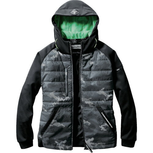 BURTLE 【売切廃番】 TC防風フーディジャケット（ユニセックス） 3210-38-M カモフラブラック