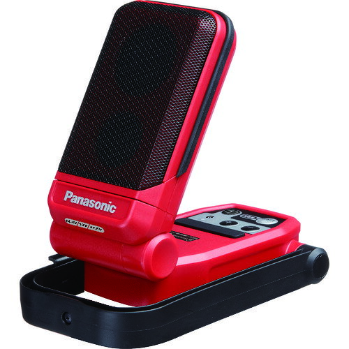 ★特徴★ クリアで迫力の音楽再生。スマートフォン充電もできて便利です。持ち運びに便利なハンドル付です。内臓フックで吊下げも可能です。停電などの非常時にも便利です。音楽を聴きながらの充電も可能です。スピーカー面がフレキシブルに可動します。 ★用途★ Bluetooth使用での音源再生に。スマートフォン等の充電に。 ★商品スペック★ 仕様・規格 幅(mm)：162 奥行(mm)：70 高さ(mm)：90 色：赤 仕様・規格2 14.4V 18V 21.6Vリチウムイオン電池に対応 充電用USB端子を2口搭載 見通し通信距離：約10m ペアリング数：8(最大) 対応プロファイル：A2DP　AVRCP Bluetooth：Ver4.2　class2(2.5mW) 連続使用時間21.6V　4.2Ah使用時：約33時間18V　5.0Ah使用時　：約28時間14.4V　5.0Ah使用時：約25時間 入数 1個 注意事項 電池パック・充電器は別売りです。 質量・質量単位 420g 製造国 中国 品番 EZ37C5-R JANコード 4549980296639 メーカー名 パナソニック（株）エレクトリックワークス社