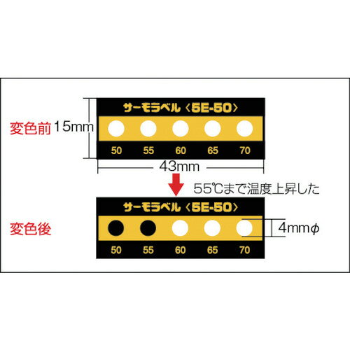 日油技研 サーモラベル5点表示屋外対応型 不可逆性 75度 [2]