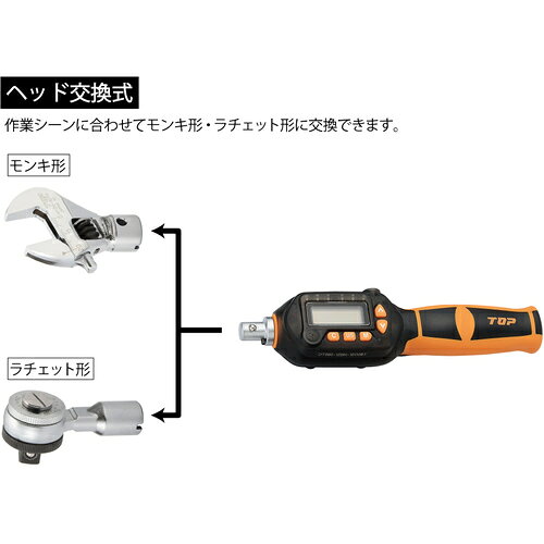 TOP モンキ形／ラチェット形 デジタルトルクレンチセット 調整範囲40〜200N・m