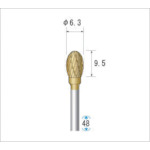 Rakuten - ナカニシ チタンコート超硬カッター 楕円型 ダブルカット φ6.3×9.5×軸φ3