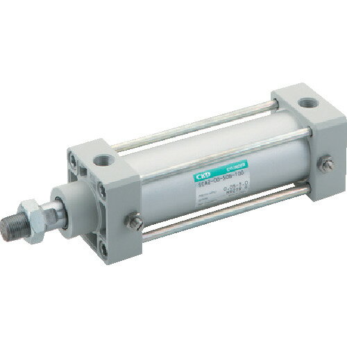 ★特徴★ 一般形タイロッドシリンダの中口径（φ40〜φ100mm）シリーズです。独自のパッキン構造採用により、長寿命、高信頼性のシリンダです。両エンドカバー、ピストン、さらにチューブと主要パーツにアルミ材を採用し、軽量化と耐蝕性および耐衝撃性を向上しました。支持金具取付に互換性があり、簡単に変更でき、在庫管理が容易になります。 ★商品スペック★ 仕様・規格 チューブ内径(mm)：50 ストローク(mm)：200 配管ポート口径：Rc3/8 取付支持形式：基本形 チューブ内径(Φ)：50 最高使用圧力(MPa)：1.0 最低使用圧力(MPa)：0.05 耐圧力(MPa)：1.6 周囲温度(℃)：−10〜60(但し、凍結なきこと) 使用ピストン速度(mm/s)：50〜1000 クッション：両側エアクッション付 有効エアクッション長さ(mm)：16.6 許容吸収エネルギー(J)：8.378.37 給油：不要(給油時はタービン油1種ISO VG32を使用) 仕様・規格2 使用圧力範囲：0.05〜1MPa クッション：両側エアクッション 複動・片ロッド形 シリンダスイッチマグネット：あり（シリンダスイッチ後付け可） ロッド先端：おねじ 入数 1個 注意事項 ピストン速度は、許容吸収エネルギー内でご使用ください。 質量・質量単位 2.100kg 製造国 中国 品番 SCA2-00-50B-200 JANコード 4547431003089 メーカー名 CKD（株）