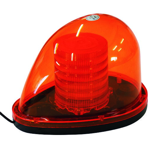 ★特徴★ LED流線型回転灯になります。橙色です。12V、24V兼用です。マグネット付きで車両の曲面に自由に着脱可能です。保護レベルIP66で雨の日も安心です。モーターを使用していないので回転音が発生しません。 ★用途★ 道路維持作業用に。 ★商品スペック★ 仕様・規格 色：橙 幅(mm)：201.5 奥行(mm)：144 高さ(mm)：138.5 電源(V)：12/24兼用 消費電力(W)：6 閃光数：140回/分 電球：LED 仕様・規格2 取付方法：磁石3個+バネ仕様 DC12-24　シガーライター コード長さ：3.8m モーターレス型 材質／仕上 ポリカーボネート（PC） ABS 入数 1台 注意事項 飛ばないようにしっかり固定してください。 質量・質量単位 900g 製造国 中国 品番 1108130506 JANコード 4562461480136 メーカー名 （株）グリーンクロス