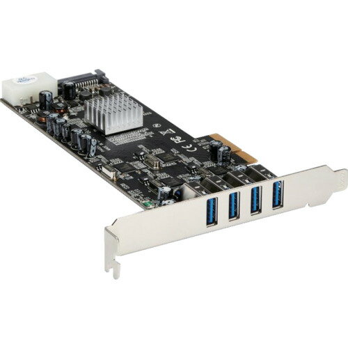 StarTech USB増設カード／PCIe 2.0 - 4x USB-A／5Gbps／SATA・LP4電源