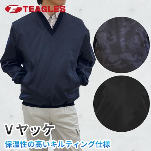TEAGLES 【売切廃番】 14695 Vネック中綿キルトヤッケ ネイビーL