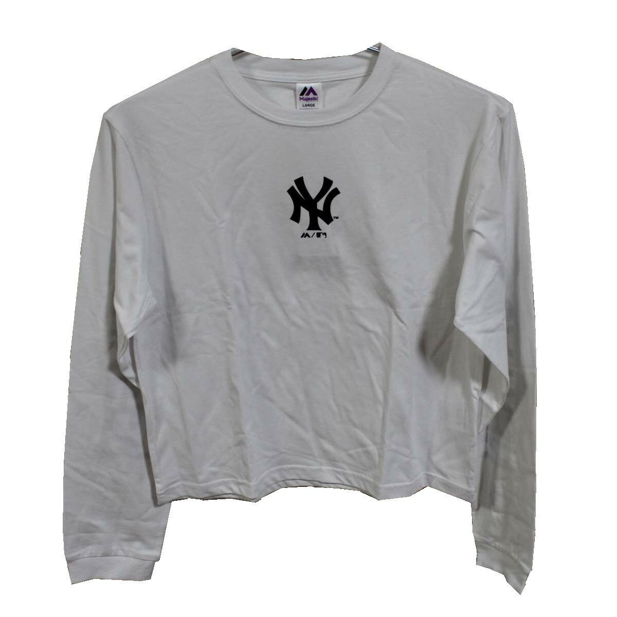 マジェスティック Majestic ヤンキース MLB New York Yankees レディース長袖Tシャツ ホワイト 新品 ロングスリーブ 白 ロンティー