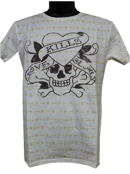 エドハーディー ed hardy メンズ半袖Tシャツ ホワイト EDT014 新品 白