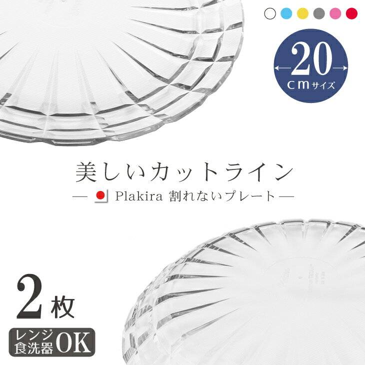 プレート小 20cm 2枚組 トライタン 日本製 デザート 女性 子供 カレー キャンプ 食器 セット 用品　食洗機OK 割れない プラスチック キャンプ カフェ アウトドア プラスチック 皿 キッズ ギフト プラスチック おしゃれ スイーツ デザート