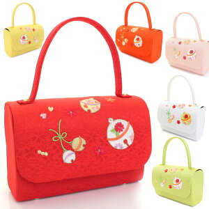 【お取り寄せ商品】【送料弊社負担】七五三 正絹バッグ 一本手 カブセ型 小花鈴 s2〈全6色〉