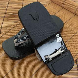 【特別企画・送料弊社負担】男物　紳士用　日本製　下駄　右近　黒捌（さばき）桐　花緒/鼻緒 本天　ベルベット　正絹　畳縁　 Lサイズ　26〜27cm　Ver.A〈2種類〉