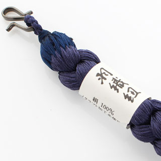 【送料弊社負担】男性用　紳士用　男物　無双　丸組　羽織紐　正絹　国産　日本製　天然石　虎目　トラメ　タイガーアイ　〈鉄紺〉シルク　藍　あい　アイ　アイアンブルー　青紫