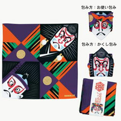 【お取り寄せ商品・キャンセル不可】【追跡可能メール便対応可】【風呂敷専門店「むす美」の風呂敷】　日本製　ふろしき　中巾（約48cm）　48 福コチャエ　チーフ〈全6種類〉20464