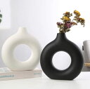 ピアストベイス フラワーベイス 花瓶 かびん おしゃれ 北欧 可愛い 陶器 黒 白 フラワー(3)