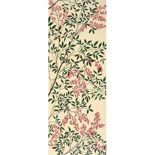 【送料込】 手ぬぐい 日本製 濱文様 「南天」 南天 縁起 正月 縦柄 横柄 晒 さらし 綿 生地 サイズ タペストリー インテリア 飾る 染 和 伝統 工芸 土産 ギフト プレゼント 贈り物 iapan tenugui てぬぐい 手拭い 日本 手ぬぐい 専門 わびすけ 正規品 メール便 h9