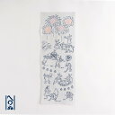 手ぬぐい 日本製 かまわぬ 鳥獣戯画 「夏の宴」 夏 花火 祭 夏柄 縦柄 綿 晒 さらし 注染 注染手ぬぐい サイズ タペストリー インテリア 飾る 土産 ギ...