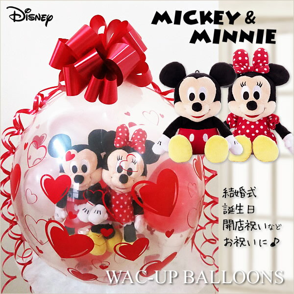 ディズニー 結婚式 バルーン電報 入園祝い 入学祝い 卒業祝い 卒園祝い 誕生日 プレゼント ぬいぐるみ バルーンラッピング:ディズニービーンズ ミッキー&ミニ...