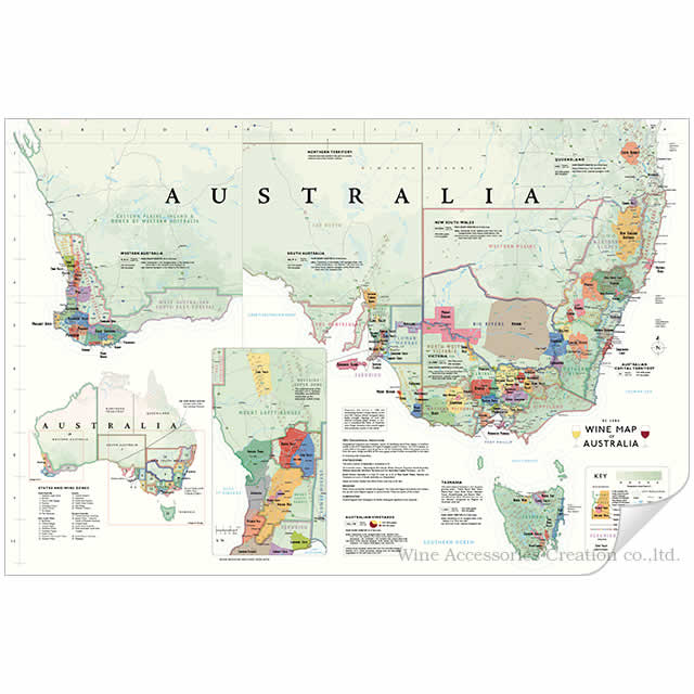 DE LONG I[XgA C}bvm Wine Map of Australia n UH109MP bsOs