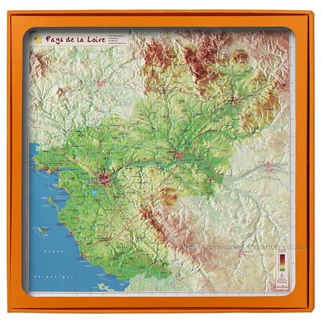 フランス3Dマップ（立体地図）［ペイ・ド・ラ・ロワール地域圏］ UR104MP ※ラッピング不可商品