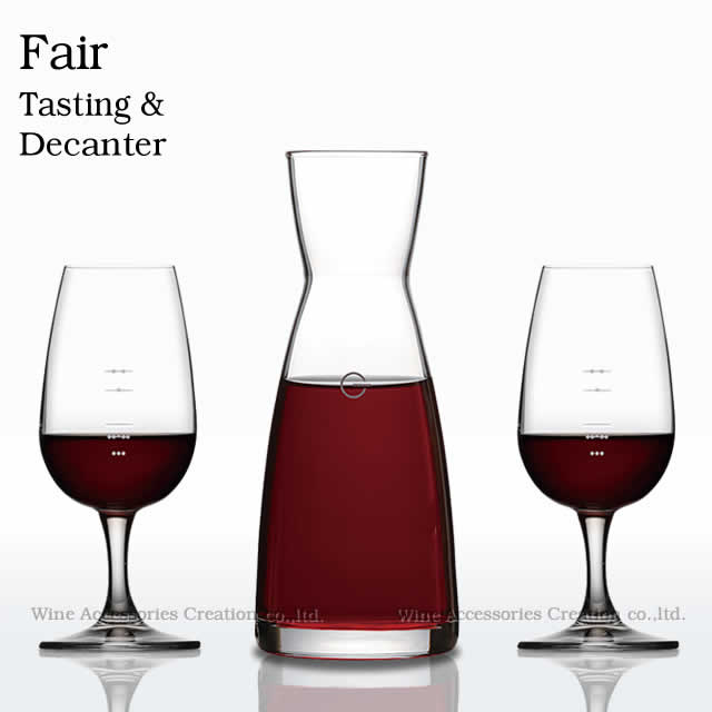 フェア（目盛り付き）テイスティンググラスII2脚＋デキャンタ セット QGF900AA ラッピング不可商品