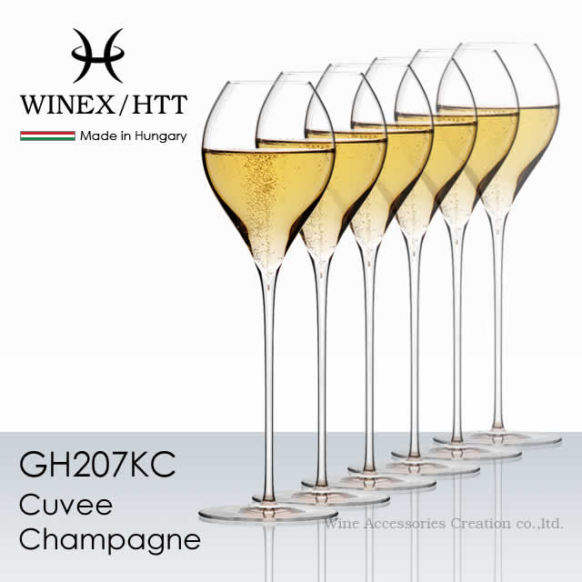 WINEX/HTT キュヴェ シャンパーニュ グラス 6脚セット GH207KCx6