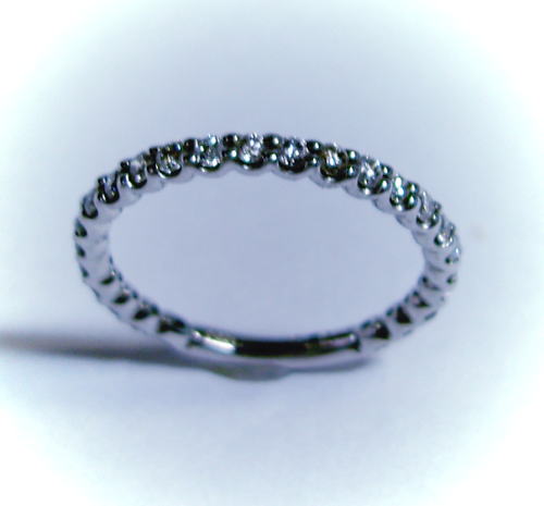 プラチナ ダイヤモンド0.5ct　ハーフエタニティリング(指輪)♪