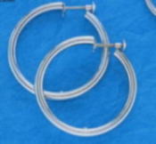 樂天商城 - P900 プラチナ イヤリング 少し細目のパイプ輪 1mm×30mm（フープ ネジ式）er-Pt900-1x30
