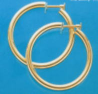 K18 ゴールド フープイヤリング 標準的なパイプ輪 2mm×35mm（フープ ネジ式） er-k18-2x35