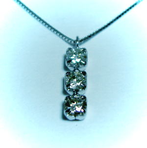 Cubic Zirconia - K18WG　ホワイトゴールドダイヤモンド0.3ct ペンダント / ネックレス