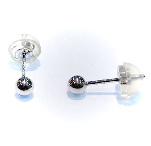 K14ホワイトゴールド　丸玉3mm　ピアス♪ 2