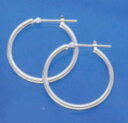 K14WG ホワイトゴールド ピアス標準的なパイプ輪 2mm×35mm(フープ スナップ式)