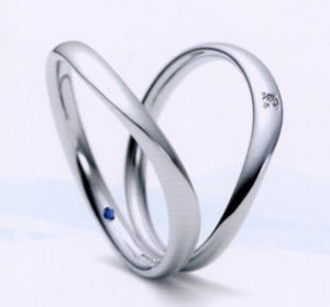 ★Romantic Blue ロマンティックブルー4B1002(9)&4A1002(10)（ダイヤ）（2本セット）PT900プラチナマリッジリング・結婚指輪・ペアリング・