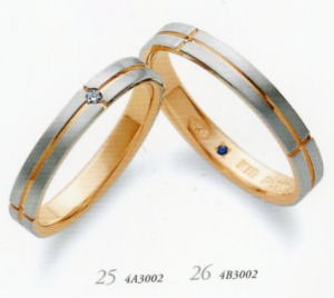 ★Romantic Blueロマンティックブルー4A3002（ダイヤ）(23)&4B3002(24)ー2本セットマリッジリング・結婚指輪・ペアリング