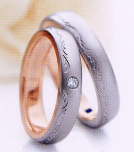 ★Romantic Blueロマンティックブルー4RK017（25）&4RK016(26)-2本セットマリッジリング・結婚指輪・ペアリング