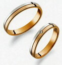 True Love トゥルーラブ (33) M375-2 & (34) M375D-2 ダイヤ =2本セット 卸直営店 Pt900 プラチナ & K18PG ピンクゴールド マリッジリング 結婚指輪 ペアリング(4)