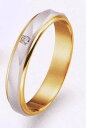 True Love トゥルーラブ (42) M150D-2 ダイヤ 卸直営店 Pt900 プラチナ & K18YG イエローゴールド マリッジリング 結婚指輪 ...