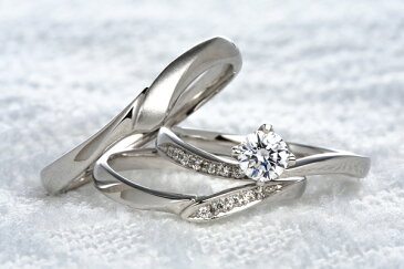 0.2ct.ダイヤモンド婚約指輪(エンゲージリング)/結婚指輪(マリッジリング)3本セットPRF004-02(アリウム)【当店のオリジナル製品】