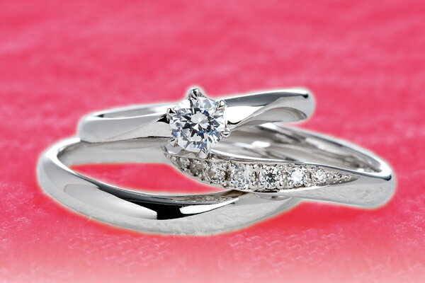 0.2ct.ダイヤモンド婚約指輪(エンゲージリング)/結婚指輪(マリッジリング)3本セットPRF007-02(アネモネ)【当店のオリジナル製品】