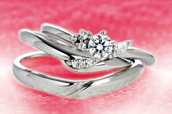0.2ct.ダイヤモンド婚約指輪(エンゲージリング)/結婚指輪(マリッジリング)3本セットPRF012-02(カリン)【当店のオリジナル製品】