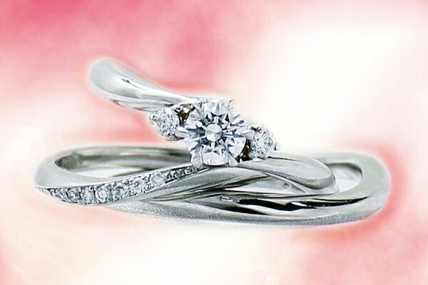 0.25ct.ダイヤモンド婚約指輪（エンゲージリング）/結婚指輪（マリッジリング）3本セットPRF014-025（セージ）【当店のオリジナル製品】
