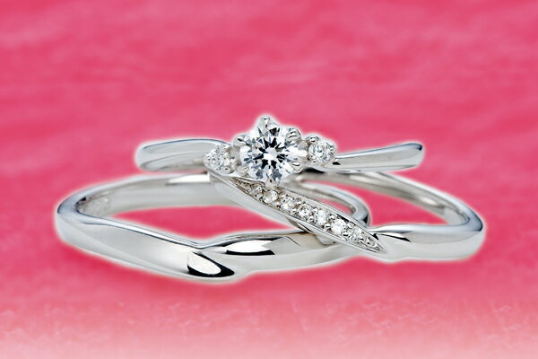 0.25ct.ダイヤモンド婚約指輪(エンゲージリング)/結婚指輪(マリッジリング)3本セットPRF023-025(アカンサス)【当店のオリジナル製品】