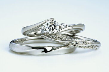 0.5ct.ダイヤモンド婚約指輪(エンゲージリング)/結婚指輪(マリッジリング)3本セットPRF024-05(ベコニア)【当店のオリジナル製品】