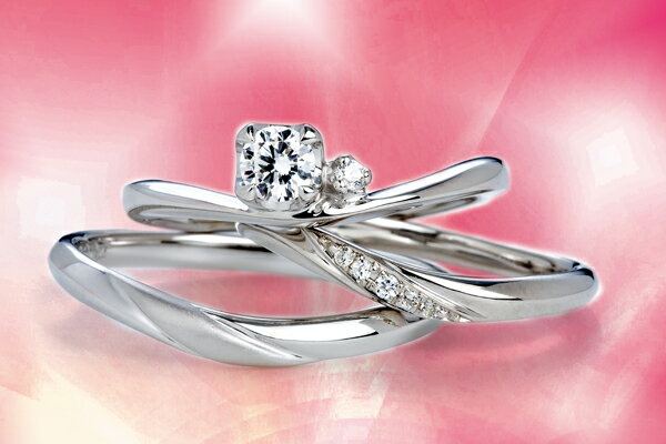 0.3ct.ダイヤモンド婚約指輪(エンゲージリング)/結婚指輪(マリッジリング)3本セットPRF026-03(サクラ)【当店のオリジナル製品】