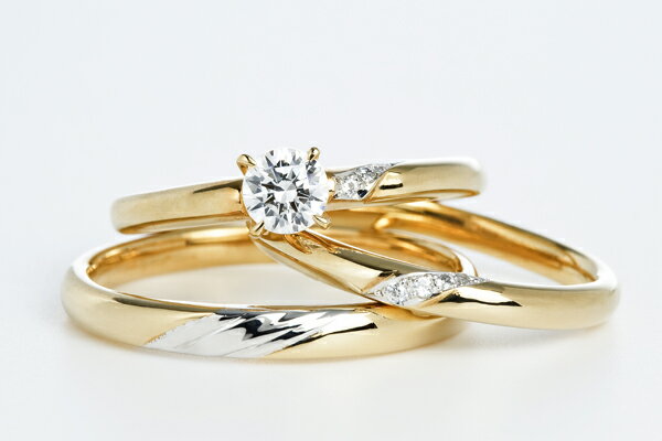 0.3ct.ダイヤモンド婚約指輪（エンゲージリング）/結婚指輪（マリッジリング）3本セットPRF016-03（プ..