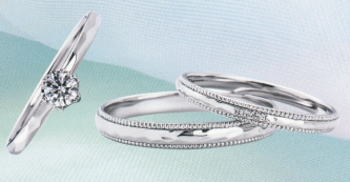 WPR-002 ダイヤモンド(鑑定書付) 婚約指輪 エンゲージリング & 結婚指輪 マリッジリング【11・22 いい夫婦】NO.2 3本セット