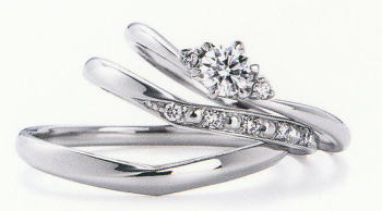 WPR-008 ダイヤモンド(鑑定書付) 婚約指輪 エンゲージリング & 結婚指輪 マリッジリング【11・22 いい夫婦】NO.8 3本セット